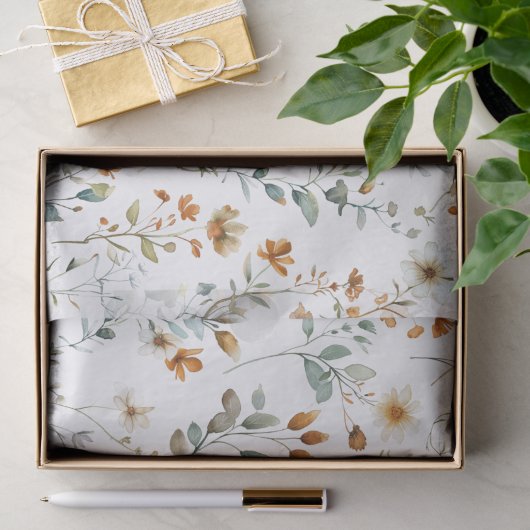 Waterverf wilde bloem boho tissuepapier (Geschenk)