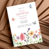 Waterverf Wilde bloem Bridal Shower Kaart