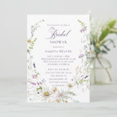 Waterverf Wilde bloem Bridal Shower Kaart (Staand voorkant)