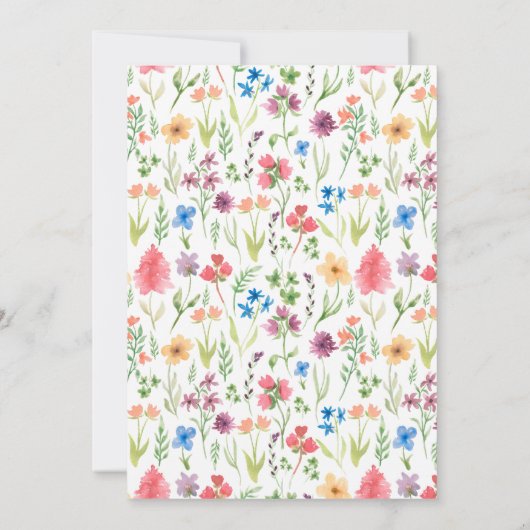 Waterverf Wilde bloem Bridal Shower Kaart (Achterkant)