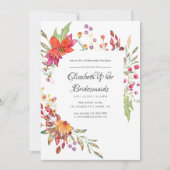 Waterverf Wilde Bloem Bruidsmeisjes Luncheon Kaart (Voorkant)