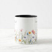 Waterverf Wilde Bloem Bruiloft Geschenk Koffiemok Mok (Midden)