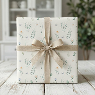 Waterverf Wilde Bloem Cottagecore Bloemige Cadeaup Cadeaupapier