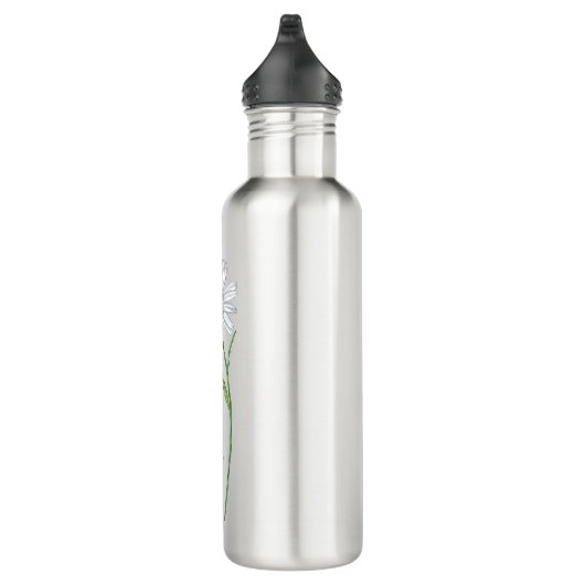 Waterverf Wilde bloem Daisy Elegant Script Name Waterfles (Rechts)