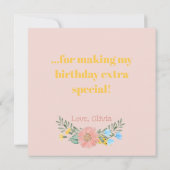 Waterverf Wilde bloem, eerste geboorte Bedankkaart (Achterkant)