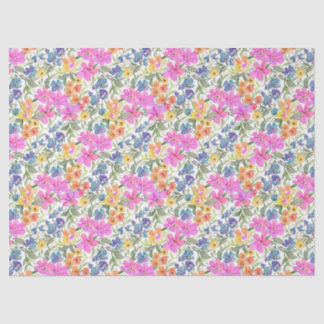 Waterverf Wilde Bloem Floral - Pastel Roze Paars Tissuepapier