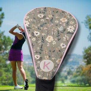 Waterverf Wilde Bloem Florale Boho Patroon Monogra Golfheadcover