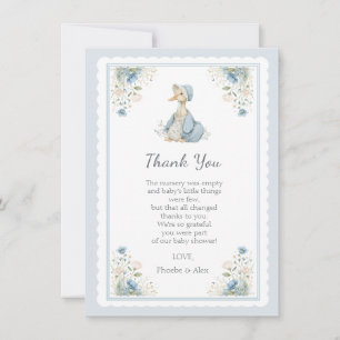 Waterverf Wilde Bloem Ganzen Baby Shower Bedankkaart