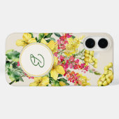 Waterverf Wilde Bloem Monogram Case-Mate iPhone Case (Achterkant (horizontaal))
