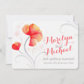 Waterverf wilde bloem oranje bruiloft uitnodigen kaart (Voorkant)