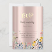 Waterverf Wilde bloem Roos Gold Kaart (Voorkant)