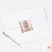 Waterverf Wilde bloem Roos Gold Vierkante Sticker (Envelop)