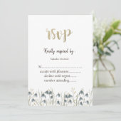 Waterverf wilde bloem sneeuwklokjes RSVP Kaart (Staand voorkant)