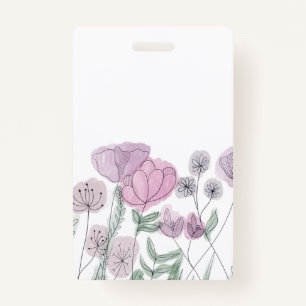 Waterverf Wilde bloemen Badge