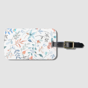 Waterverf wilde bloemen bagagelabel