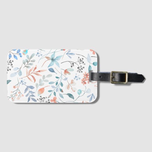 Waterverf wilde bloemen bagagelabel (Voorkant (horizontaal))