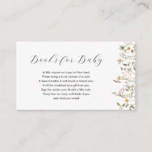 Waterverf wilde bloemen boeken voor baby Card Informatiekaartje