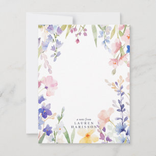 Waterverf Wilde Bloemen Briefkaart