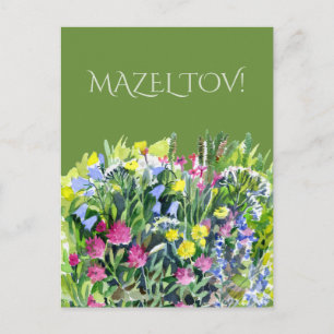 Waterverf wilde bloemen briefkaart