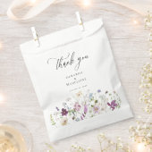 Waterverf wilde bloemen bruiloft bedankzakje (Geknipt)