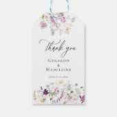Waterverf wilde bloemen bruiloft cadeaulabel (Achterkant)