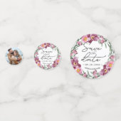 Waterverf wilde bloemen die de datum bewaren confetti (Voorkanten)