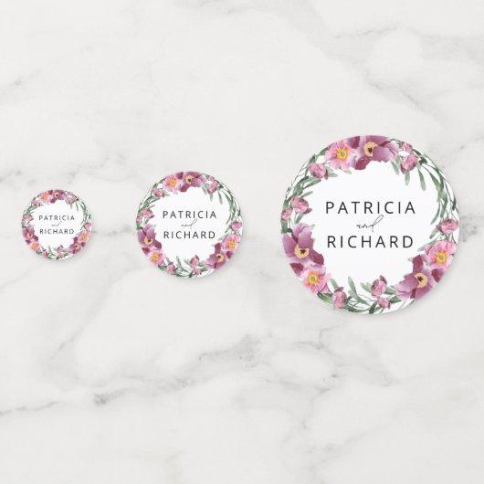 Waterverf wilde bloemen die de datum bewaren confetti (Achterkanten)