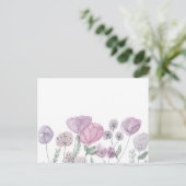 Waterverf Wilde bloemen Feestdagenkaart (Staand voorkant)