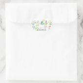 Waterverf wilde bloemen hart sticker (Tas)