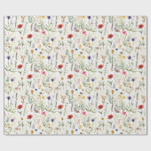 Waterverf Wilde Bloemen Inpakpapier (Vlak)