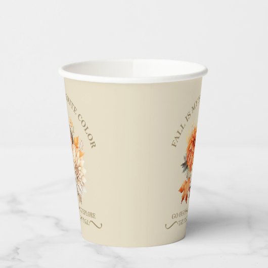 Waterverf wilde bloemen laat herfst herfstcitaten papieren bekers (Links)