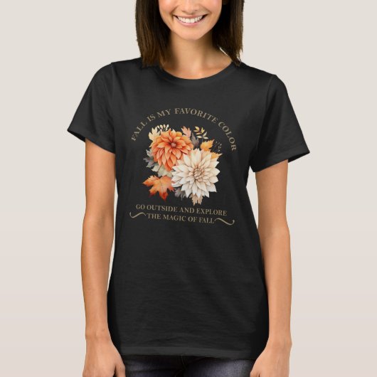 Waterverf wilde bloemen laat herfst herfstcitaten t-shirt (Voorkant)