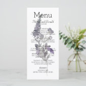 Waterverf wilde bloemen lavender Floral Menu (Staand voorkant)