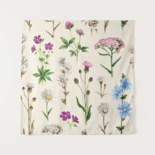 Waterverf wilde bloemen patroon. wandkleed