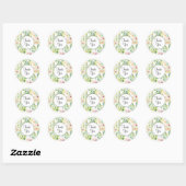 Waterverf wilde bloemen ronde sticker (Vel)