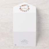 Waterverf wilde bloemen rsvp verbonden bruiloft all in one uitnodiging (Buitenkant)