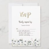 Waterverf Wilde bloemen Snowdruppels RSVP Kaart (Voorkant)