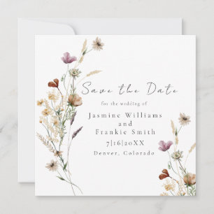 Waterverf Wilde Bloemen sparen de Datum