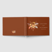 Waterverf Wilde Bloemen Terracotta Bruiloft Gastenboek (Volledig)
