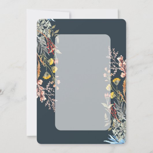 Waterverf Wilde Bloemenwei Gedroogde Quinceañera Kaart (Achterkant)