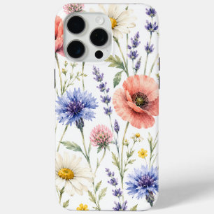 Waterverf Wilde Bloemenweide Bloemig iPhone 15 Pro Max Hoesje