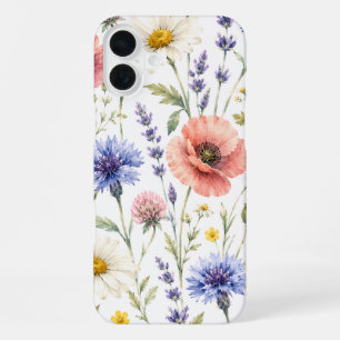 Waterverf Wilde Bloemenweide Bloemig iPhone 16 Plus Hoesje