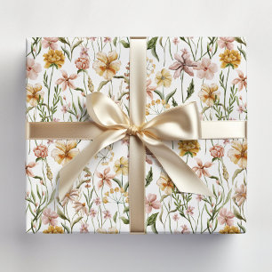 Waterverf Wilde Bloemenweide Bloemmotief Cadeaupapier