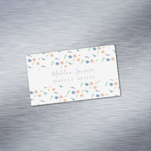 Waterverf Wilde flora Botanische Event Designer Magnetisch Visitekaartje (Voorbeeld)