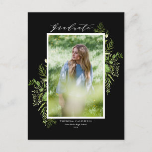 Waterverf Wilde Groene Blad Black Afstuderen Briefkaart