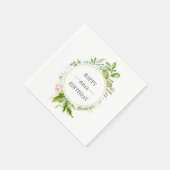 Waterverf Wilde Groene Bladgroen Aangepaste Tekst Servet (Hoek)