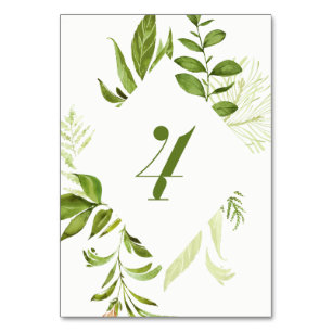 Waterverf Wilde Groene Volage Tabel Nummer 4 Kaart