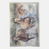 Waterverf wilde paarden theedoek (Verticaal)