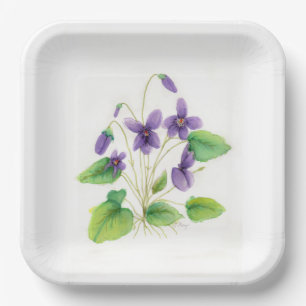 Waterverf Wilde VI-olets Melamine Bord