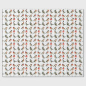 Waterverf wilde vogels inpakpapier (Vlak)